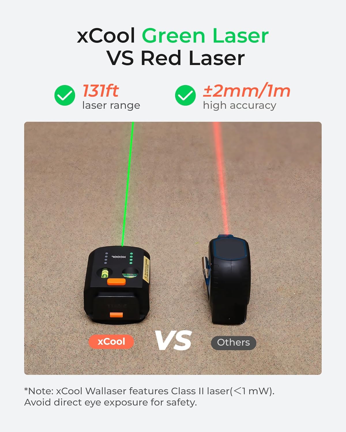 xCool 3-in-1 Laser Level with Line Laser, Drill Dust Collector & Laser Level Stand