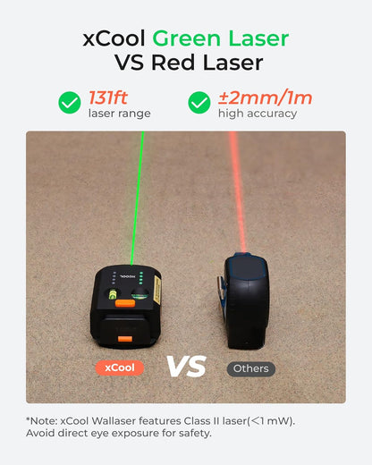 xCool 3-in-1 Laser Level with Line Laser, Drill Dust Collector & Laser Level Stand