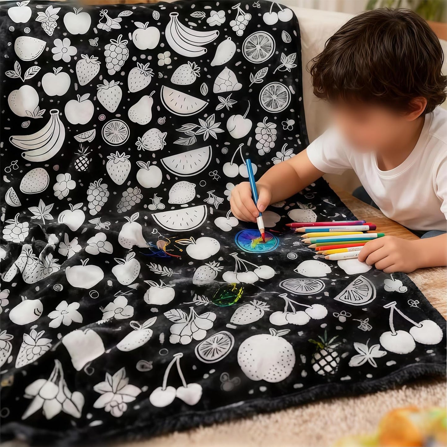 🎁Limited Drop 50% Off Now - DIY Adult Coloring Blanket with 12 Markers