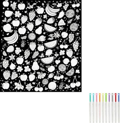 🎁Limited Drop 50% Off Now - DIY Adult Coloring Blanket with 12 Markers