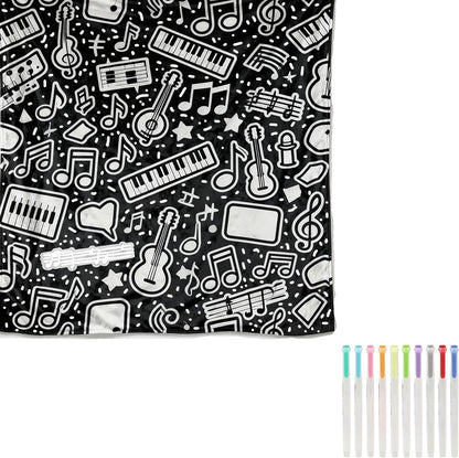 🎁Limited Drop 50% Off Now - DIY Adult Coloring Blanket with 12 Markers