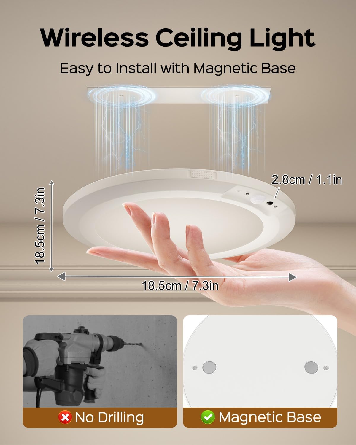 🎁Limited Drop 50% Off Now - Rechargeable Motion Sensor Ceiling Light with Remote