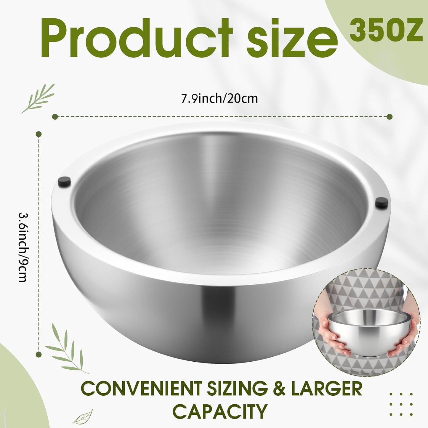 🎁Limited Drop 50% Off Now - 35 oz Dip Chiller Bowl Stainless Steel Double Walled Insulated Ice Serving Bowl