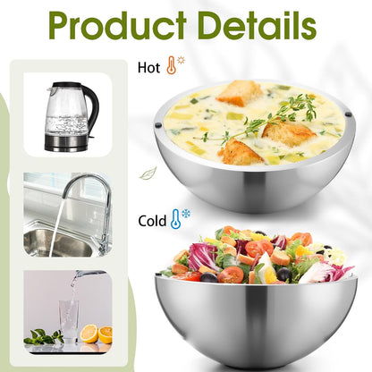 🎁Limited Drop 50% Off Now - 35 oz Dip Chiller Bowl Stainless Steel Double Walled Insulated Ice Serving Bowl