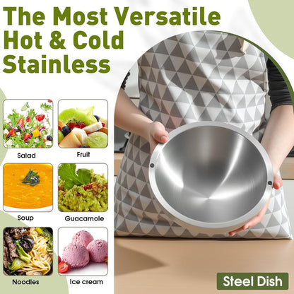 🎁Limited Drop 50% Off Now - 35 oz Dip Chiller Bowl Stainless Steel Double Walled Insulated Ice Serving Bowl