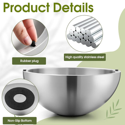 🎁Limited Drop 50% Off Now - 35 oz Dip Chiller Bowl Stainless Steel Double Walled Insulated Ice Serving Bowl