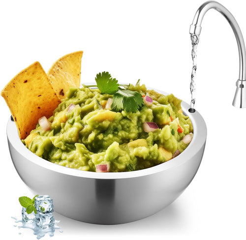 🎁Limited Drop 50% Off Now - 35 oz Dip Chiller Bowl Stainless Steel Double Walled Insulated Ice Serving Bowl
