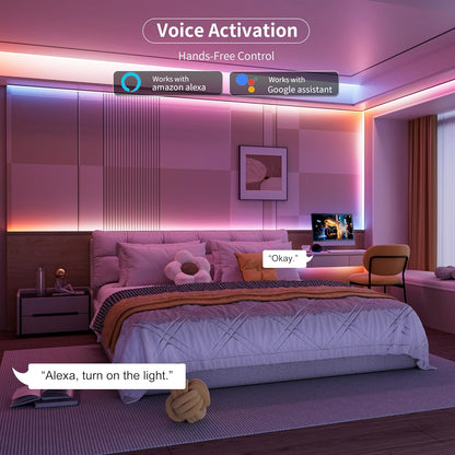 RGB Smart IC COB LED Strip Light – 20ft Addressable Color-Chasing Kit