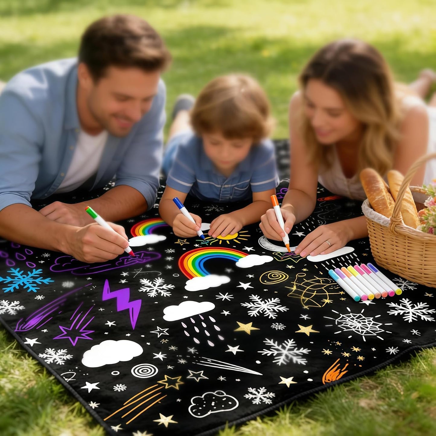 🎁Limited Drop 50% Off Now - DIY Adult Coloring Blanket with 12 Markers