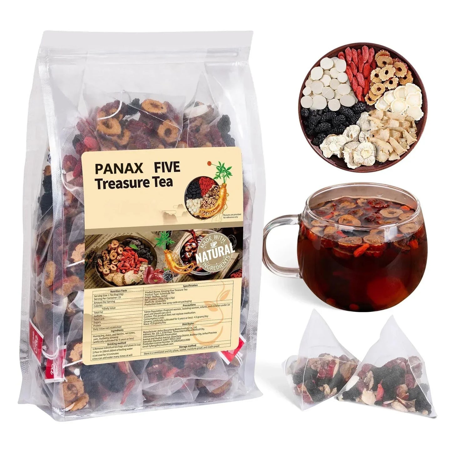 💥LAST DAY UP TO 80% off! – Ginseng Mulberry Herbal Tea for Strength & Focus（Sample only））
